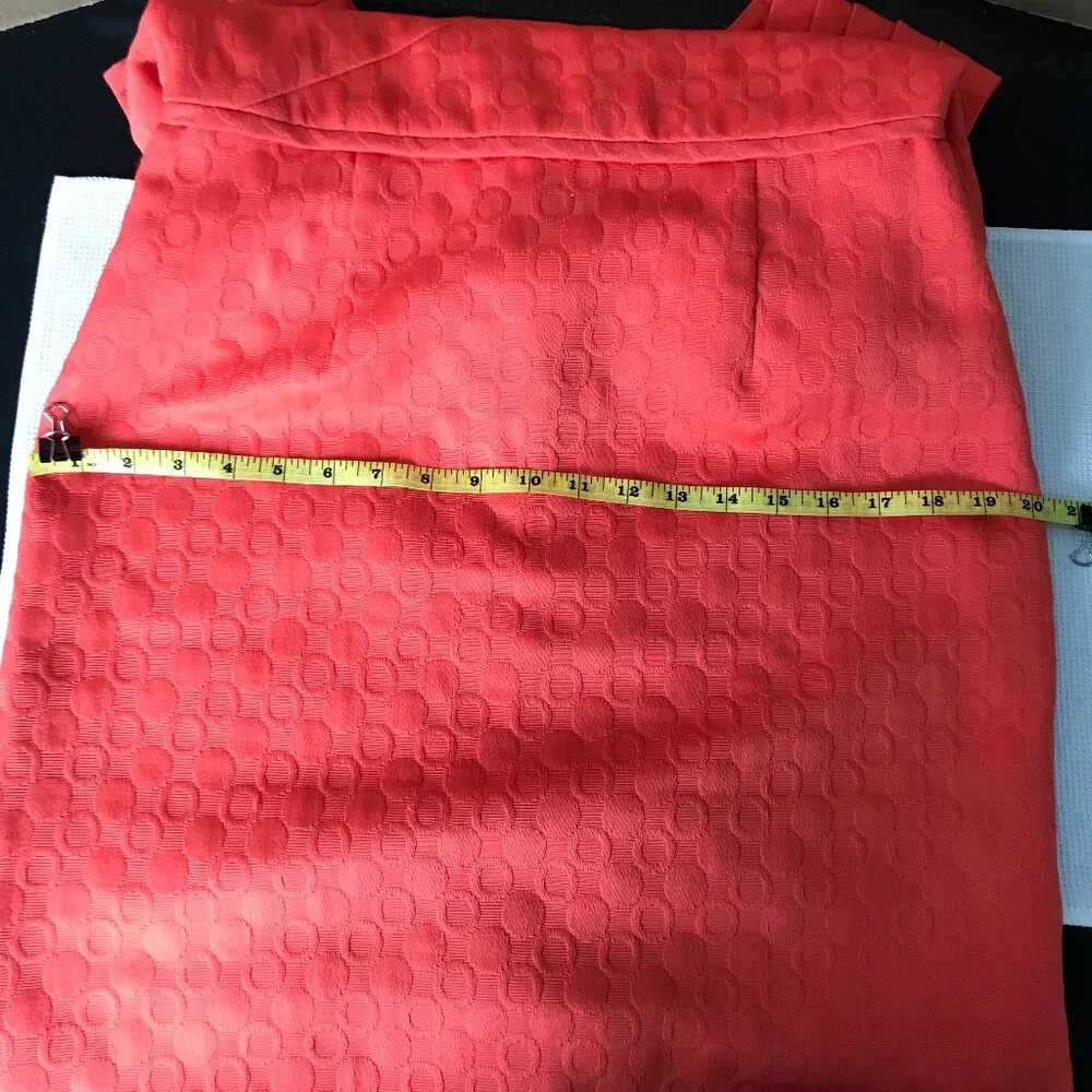 Tahari Arthur S. Levine Sheath Dress, Orange Sleeveless Textured Lined, Size 8 - Picture 6 of 12